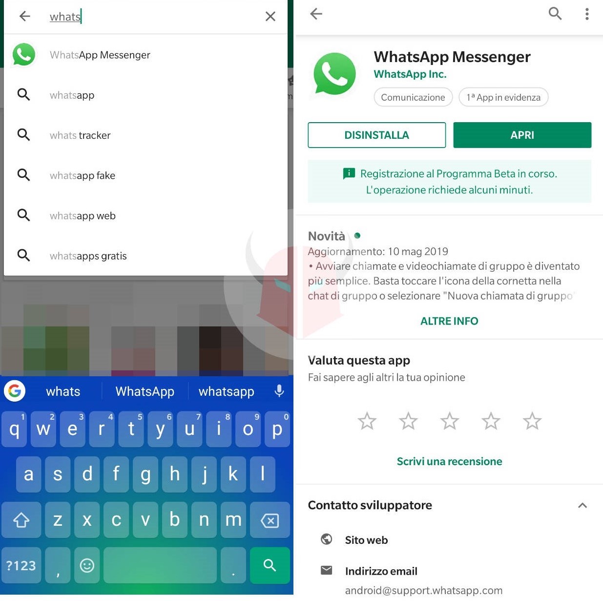 Immagine WhatsApp vuota