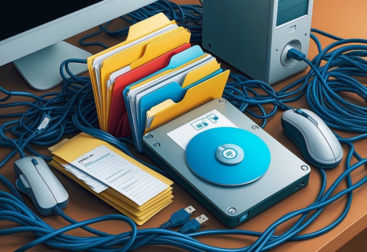 Uno schermo di computer con un'interfaccia Windows che mostra strumenti di pulizia integrati, con una barra di avanzamento che indica il recupero di spazio su disco