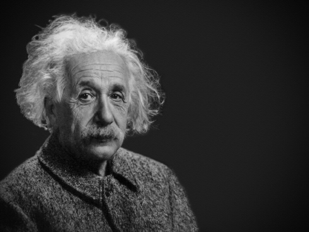 l’immagine rappresenta Einstein, che diede la sua definizione in merito ad un fenomeno quantistico