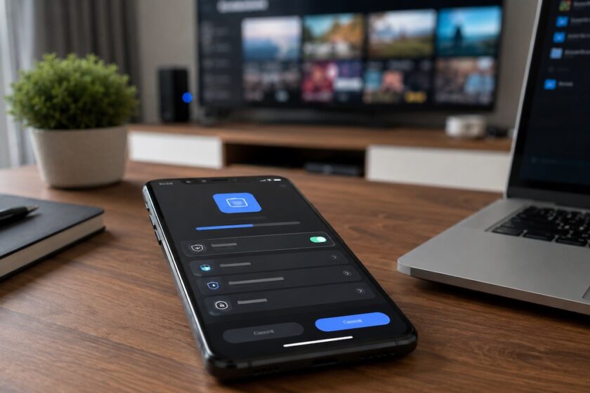 Smartphone Android con schermata generica di installazione app e controlli di sicurezza